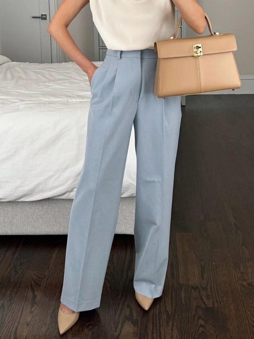 Uniqlo Smart Wide Pants - Light Blue